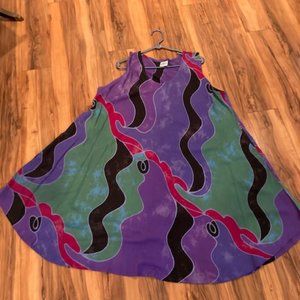 🌺 Colorful Abstract Midi Dress